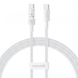 Baseus Gem Cable de carga rápida USB C a USB C 1 m 100 W Blanco