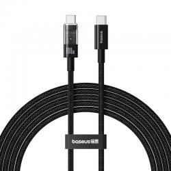 Baseus Gem Cable de carga rápida USB C a USB C 2 m 100 W Negro