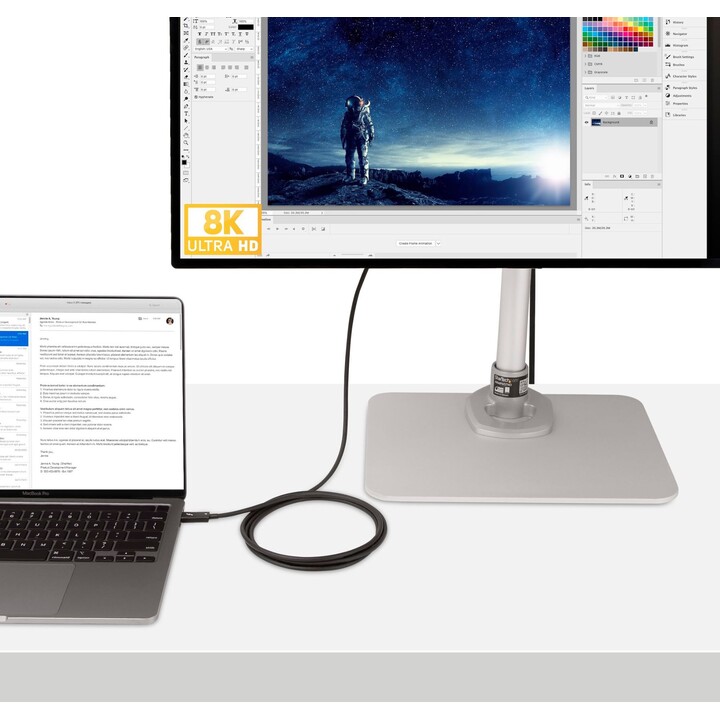 StarTech.com 6.6ft (2m) Active Thunderbolt 4 Cable, 40Gbps, 100W Power Delivery, 4K/8K Video, Intel-Certified Thunderbolt Cable 