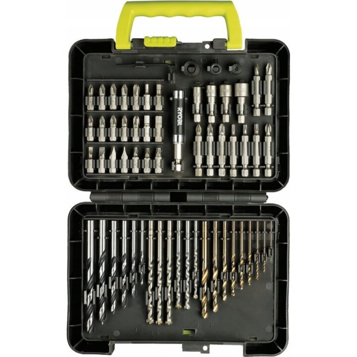 Ryobi Rak60Ddf Set de perçage et de vissage de haute qualité de 60 pièces avec étui, vert