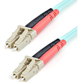 StarTech.com Câble Fibre Optique Multimode 1m LC/UPC à LC/UPC OM3, Fibre Zipcord Full Duplex 50/125µm, Réseaux 100G, LOMMF/VCSEL