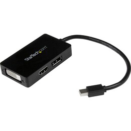 StarTech.com Adaptateur de voyage Mini DisplayPort vers DVI / DisplayPort / HDMI - Convertisseur vidéo 3-en-1
