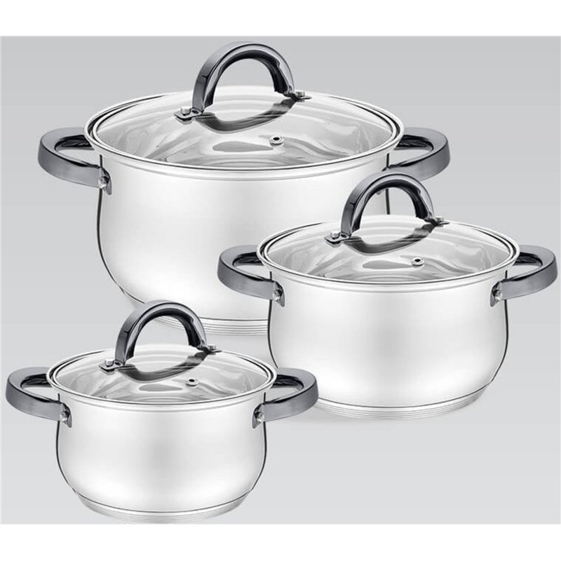 6-teiliges schwarzes Maestro-Kochgeschirrset Mr-3522-6M-Black