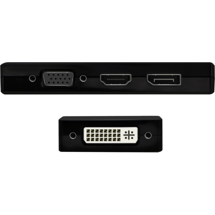 AISENS USB-C to DP/DVI/HDMI/VGA Converter, USB-C/M-DP/H-DVI/H-HDMI/H-Vga/H, Black, 15cm