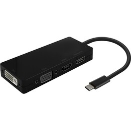 Aisens Conversor USB-C A DP/DVI/HDMI/VGA, USB-C/M-DP/H-DVI/H-HDMI/H-Vga/H, Negro, 15 CM