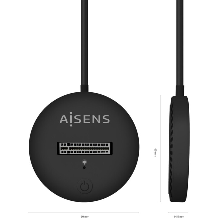 Station d accueil USB Type-C pour SSD M2 SATA/NVMe NGFF Aisens ASUC-M2D013-BK/ Noir