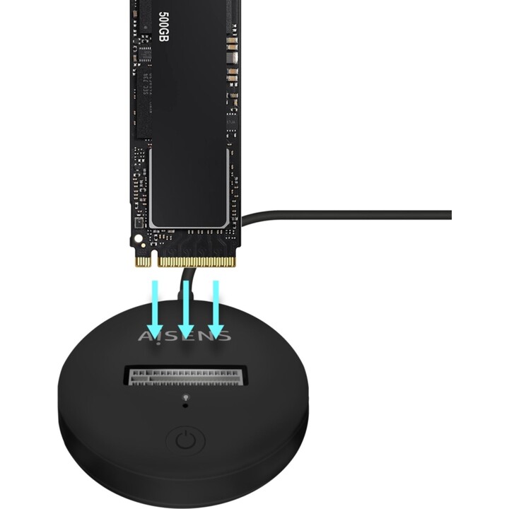 Station d accueil USB Type-C pour SSD M2 SATA/NVMe NGFF Aisens ASUC-M2D013-BK/ Noir