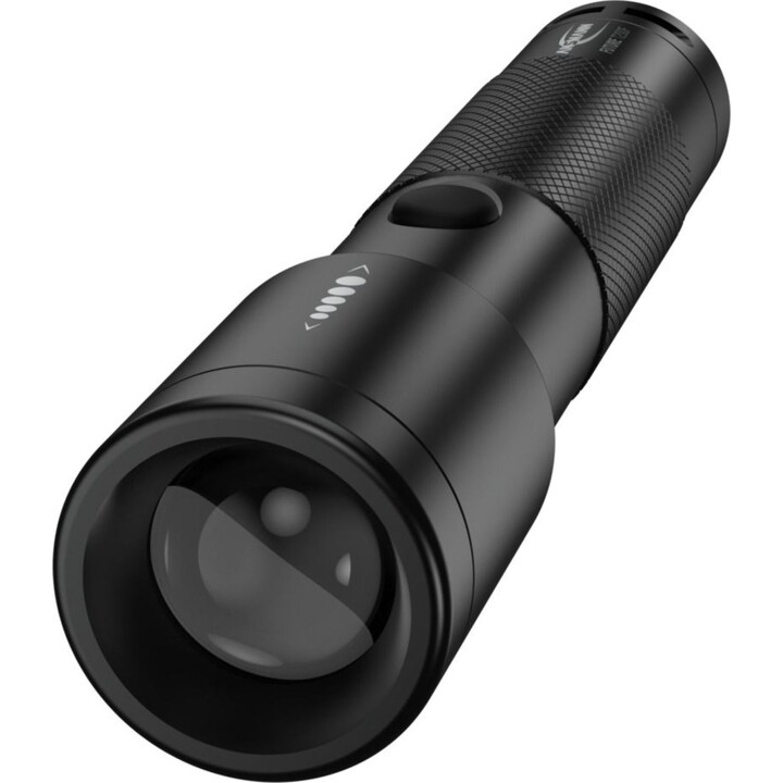 Ansmann Linterna LED Future T200F a batería, IP54, 7.650 Lux, 3 W, Negra