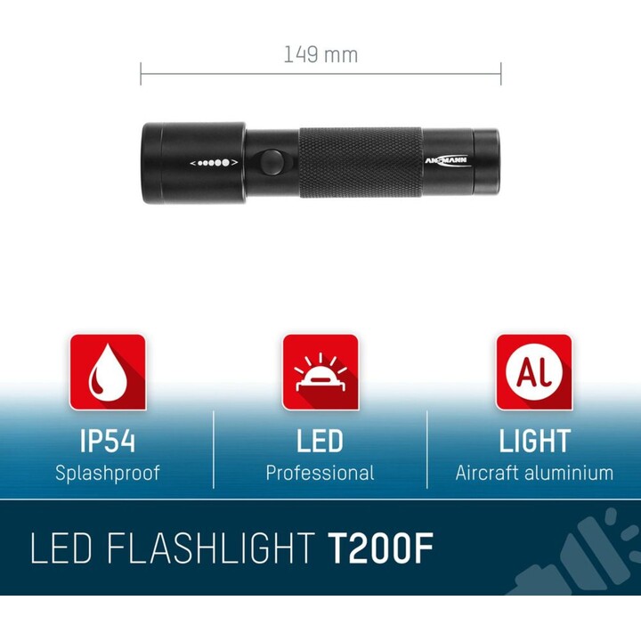 Ansmann 1600-0138 flashlight Black Hand flashlight