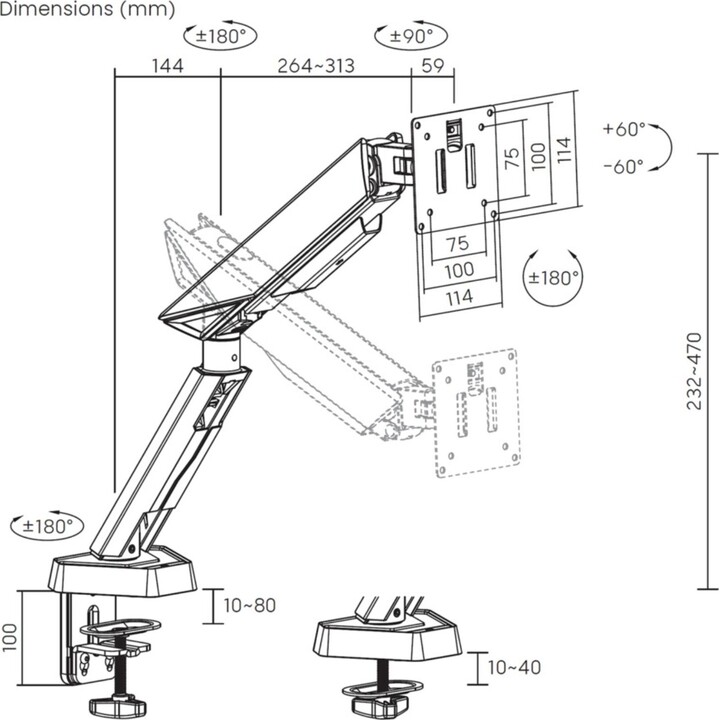 Supporto per monitor da gioco Aisens DT49TSR-343/ fino a 16 kg