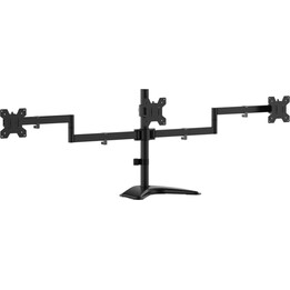 Aisens DT27TSR-287, Soporte de mesa con peana giratorio e inclinable para 3 monitores 10Kg