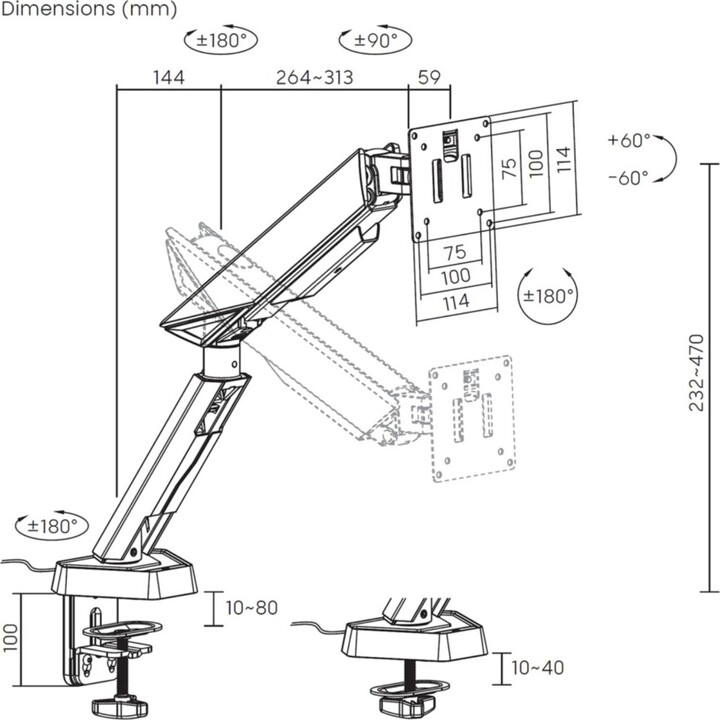Supporto per monitor da gioco Aisens DT49TSRRGB-347/ fino a 16 kg