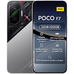 Xiaomi Poco F7 5G, 12GB 512GB, Snapdragon® 8s Gen 4, 6500mAh, 50MP con OIS, 6.83 1.5k 120Hz Pantalla AMOLED, plata