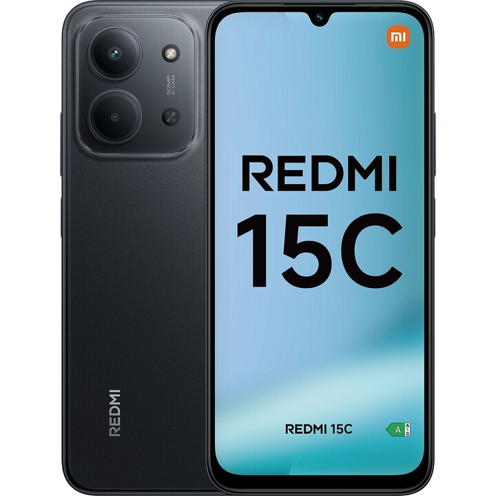 Xiaomi Redmi 15C, 128GB, 4GB RAM, 6.9 HD+, MediaTek Helio G81-Ultra, 6000 mAh, Midnight Black