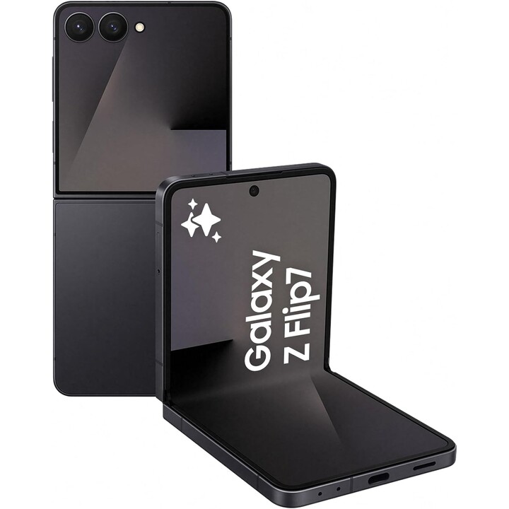 Samsung Galaxy Z Flip7 5G, 12GB 512GB, AI Phone, Large Cover Screen, 50MP Camera, 4300mAh, Jet Black