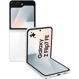 Samsung Galaxy Z Flip7 FE 5G, 8 Go 128 Go, téléphone AI, écran de couverture large, appareil photo 50MP, processeur lisse, blanc