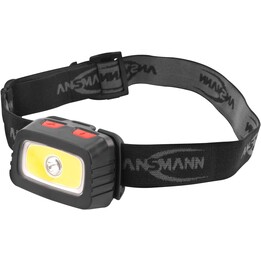 Lanterna de cabeça LED Ansmann HD200B preta e cinza