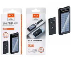 PowerBank TD2128 Solar Panel / Type-C / USB / 12000 mah / Type-c / MicroUsb / Usb / Iphone 14 / BLACK / MTK / 0251282