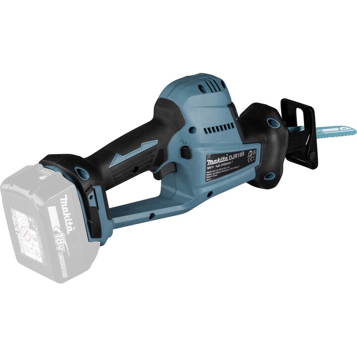 Makita DJR189Z, Serra recíproca compacta 18V LXT, tecnologia de motor sem escovas, azul-petróleo