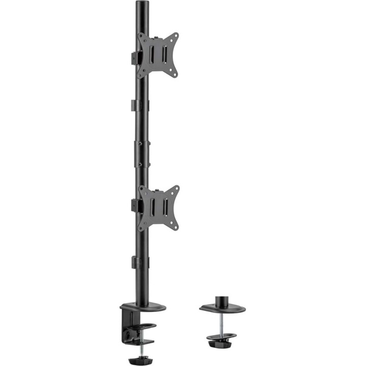 Aisens DT32TSR-229, Soporte de mesa eco giratorio e inclinable para 2 monitor/TV 9Kg de 17-32, negro