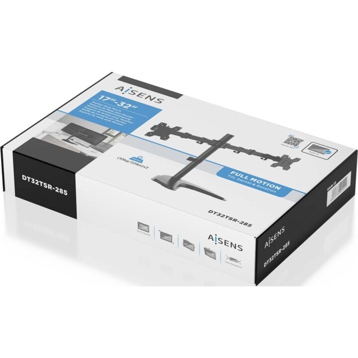 Aisens DT32TSR-285, Soporte de mesa con peana eco giratorio e inclinable para monitor/TV 10Kg
