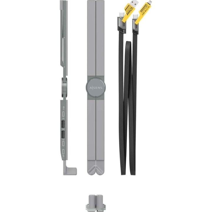 Tischständer - Docking USB Typ-C Aisens ASUC-4P021-GR/ 2xUSB/ 1xUSB Typ-C/ 1xUSB Typ-C PD/ Grau