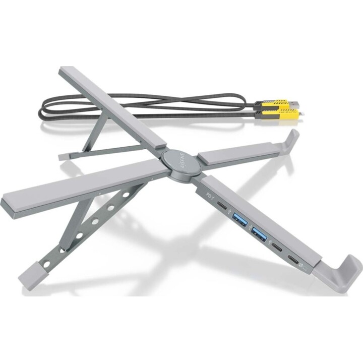 Tischständer - Docking USB Typ-C Aisens ASUC-4P021-GR/ 2xUSB/ 1xUSB Typ-C/ 1xUSB Typ-C PD/ Grau