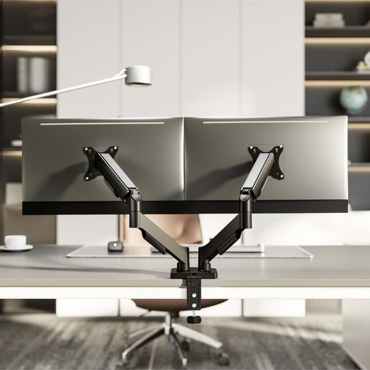 Aisens DT32TSR-357 Supporto da tavolo con contrappeso per 2 monitor/ girevole/ inclinabile/ fino a 9 kg