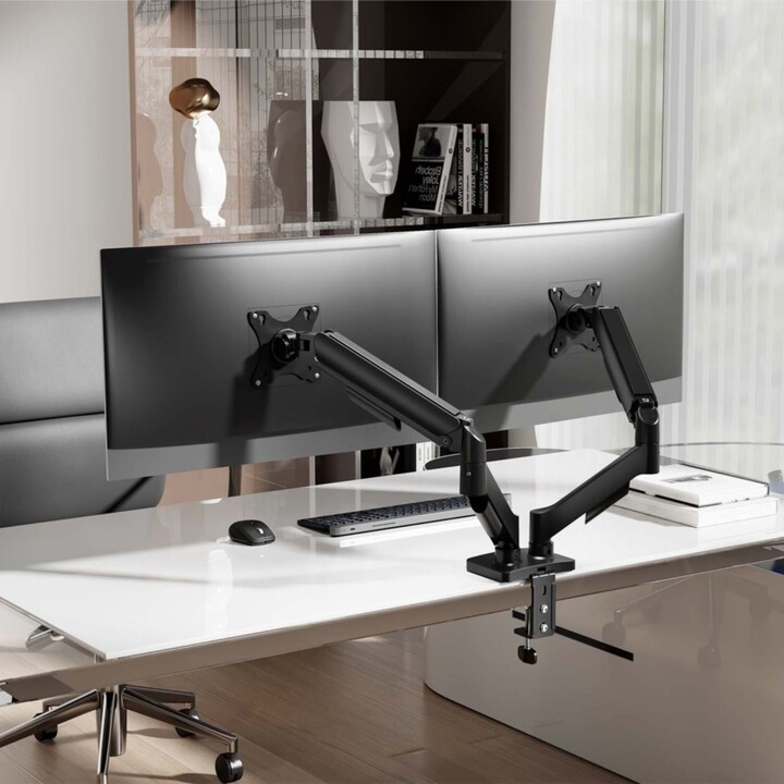 Aisens DT32TSR-357 Supporto da tavolo con contrappeso per 2 monitor/ girevole/ inclinabile/ fino a 9 kg