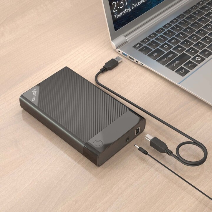 Aisens ASE-3529B 2.5´ External Hard Drive Enclosure/ USB 3.1/ Screwless