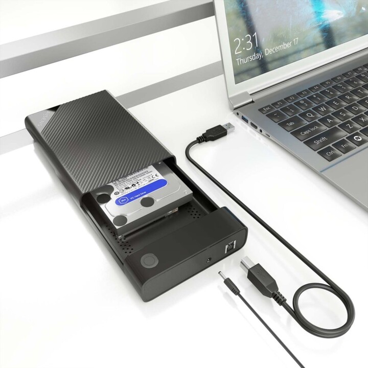 Aisens ASE-3529B, Caja externa 3,5 para discos duros SATA I, II y III a USB 3.0/USB3.1 gen1, negra