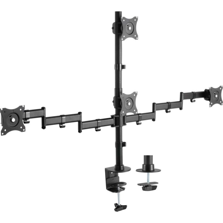 Aisens DT27TSR-379 4-Monitor and TV Table Stand/ Swivel/ Tilt/ Up to 8kg