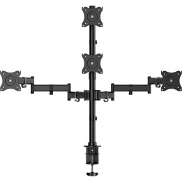 Aisens DT27TSR-379 4-Monitor and TV Table Stand/ Swivel/ Tilt/ Up to 8kg