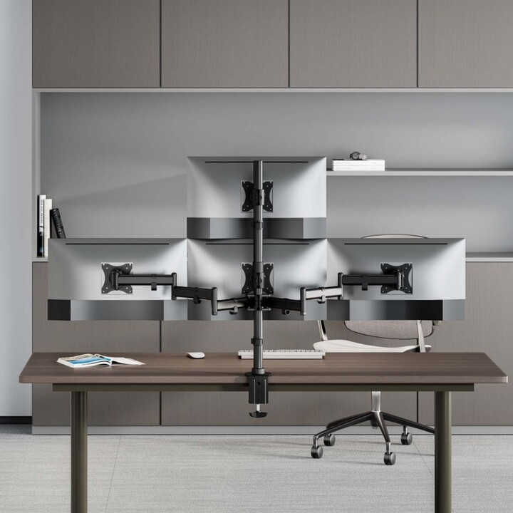 Aisens DT27TSR-379 4-Monitor and TV Table Stand/ Swivel/ Tilt/ Up to 8kg