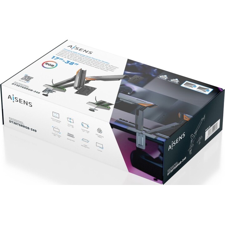 Gaming Monitor Stand Aisens DT38TSRRGB-349/ up to 16kg