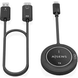Aisens ASWL-H2KC30M003-BK Adaptador/transmissor de vídeo sem fio USB tipo C para HDMI