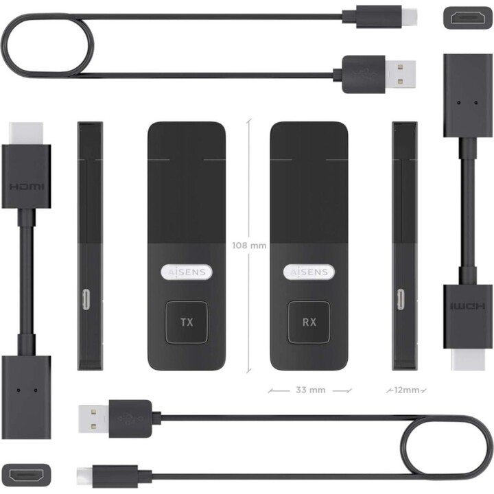 Aisens ASWL-H2K30M001-BK HDMI to HDMI Wireless Video Adapter