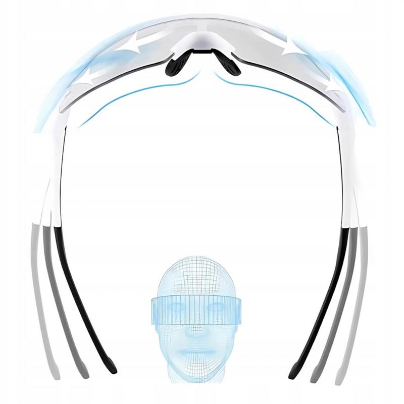 Gafas de ciclismo fotocromáticas con protección UV y inserto corrector Rockbros blancas