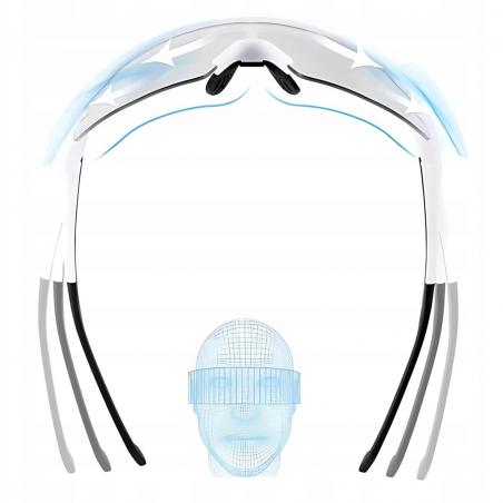 Gafas de ciclismo fotocromáticas con protección UV y inserto corrector Rockbros blancas