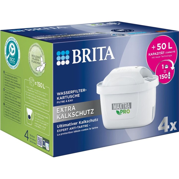 Pacote de 4 Cartuchos de Filtro de Água Brita Maxtra Pro