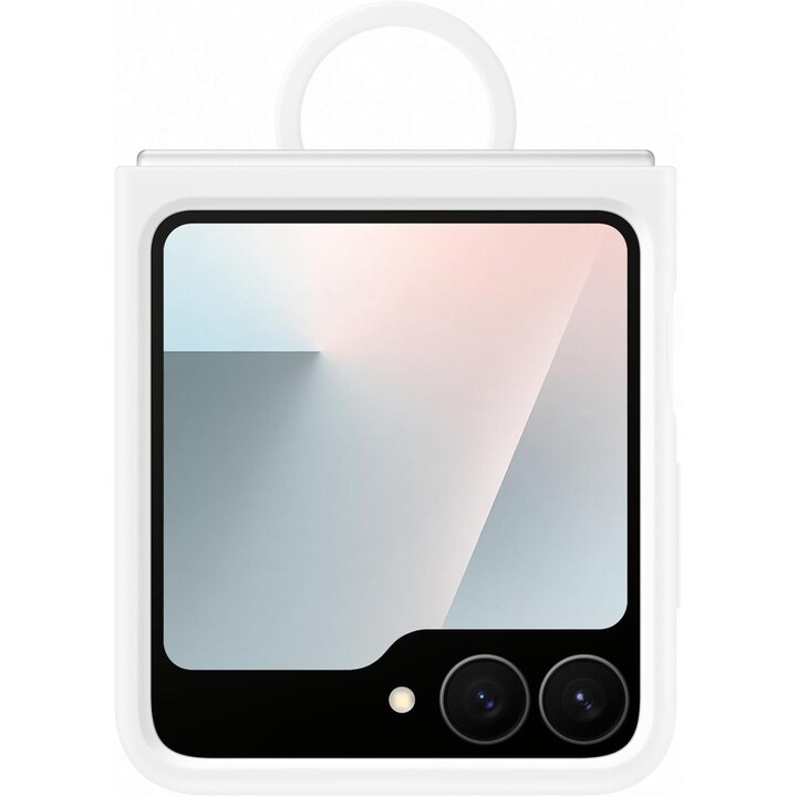 Coque en silicone avec anneau pour Samsung F766 Z Flip 7 FE, blanche (EF-PF741TW)