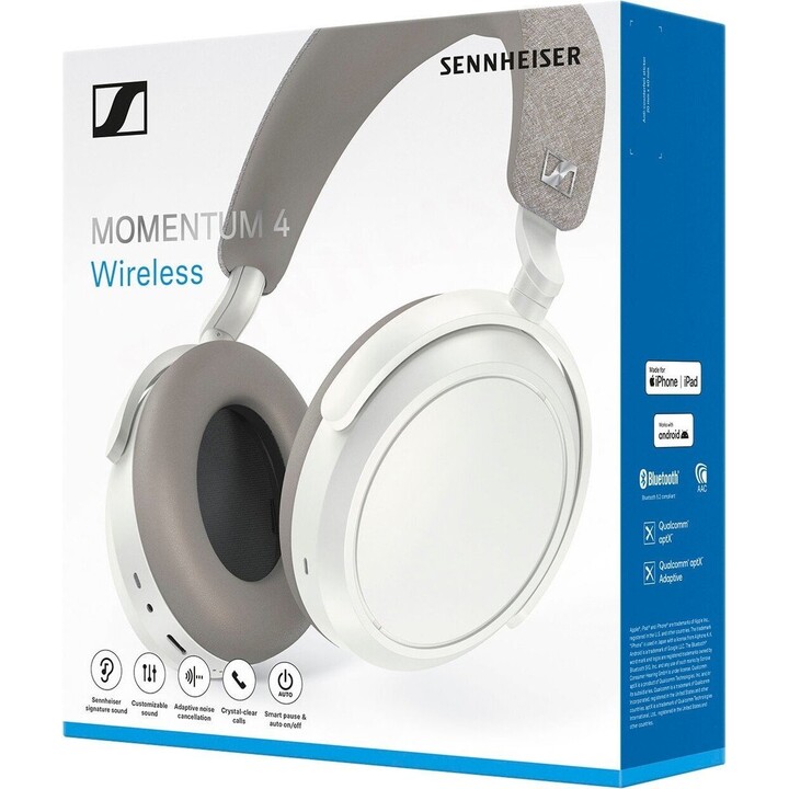 Sennheiser Momentum 4 Fones De Ouvido Sem Fio ANC Bluetooth Branco