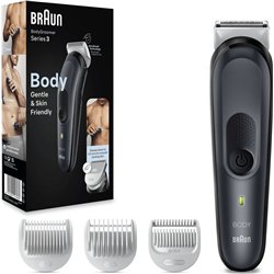 Rasoir électrique Corporel Braun BodyGroomer 3 BG3340 3 en 1 étanche Noir/Gris