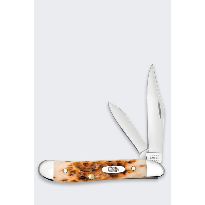 Messer Case Peanut SS Amber Bone