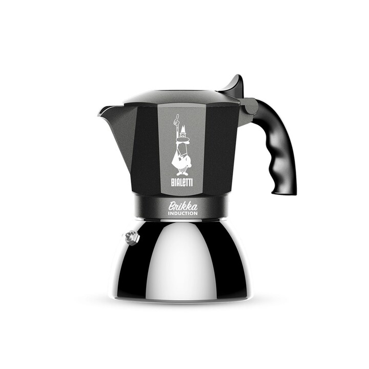 Cafetera BIALETTI BRIKKA INDUCTION 4TZ 180 ml Antracita, Plata