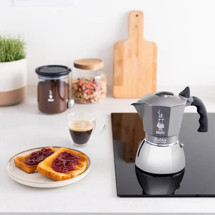 Kaffeemaschine BIALETTI BRIKKA INDUCTION 4TZ 180 ml Anthrazit, Silber