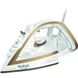 Ferro da stiro Tefal Puregliss FV8042 con asciugatura a vapore, piastra Durilium AirGlide Autoclean, 3000 W, bronzo, bianco