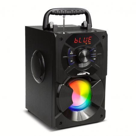 Audiocore AC730 Altavoz bluetooth portátil / radio / SD / MMC / entrada auxiliar / USB / iluminación / control remoto / antena t