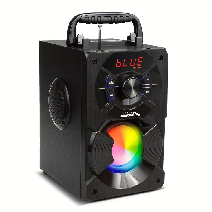 Audiocore AC730 Altavoz bluetooth portátil / radio / SD / MMC / entrada auxiliar / USB / iluminación / control remoto / antena t
