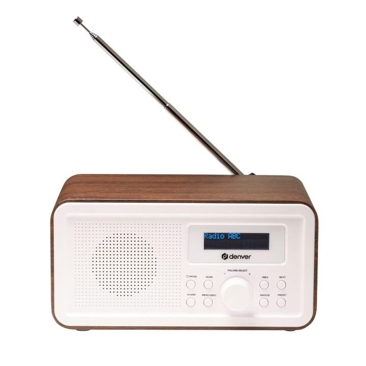 Rádio DAB+/FM Denver DAB-30DW madeira escura